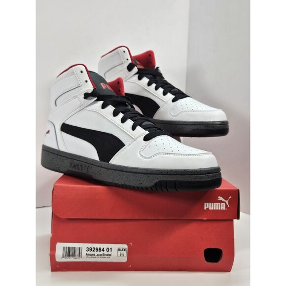 PUMA Rebound Layup Elevated High Top  Mens 9.5 White Basketba Sneakers  39298401 - Picture 1 of 8